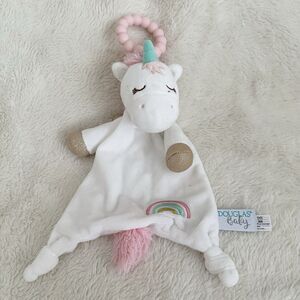 Douglas Baby Lovey Unicorn Security Blanket Pegasus Plush Teether Knot Soother